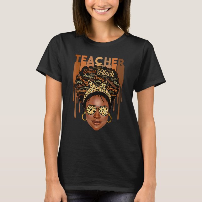 Camiseta Proud Black Teacher Magic American Love Melanin Te (Frente)
