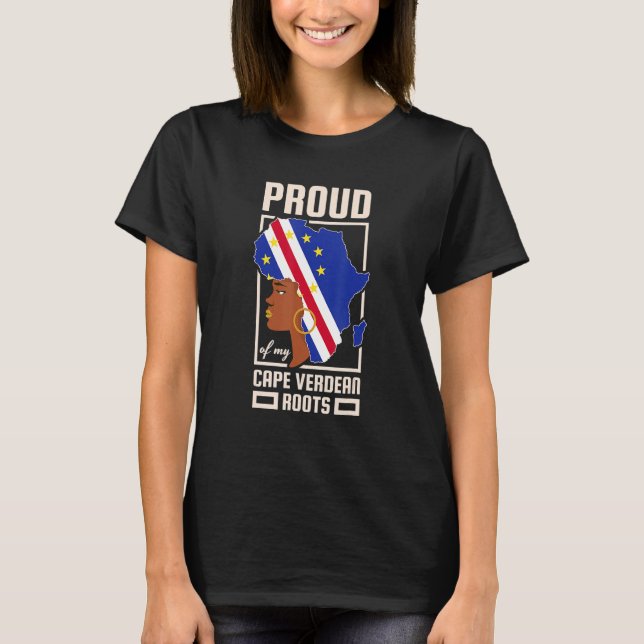 Camiseta Proud Cape Verdean Roots Black History Month Cape  (Frente)