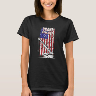 Camiseta Proud Crane Operator American Flag Crane Driver  1
