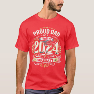 Camiseta Proud Dad Of A Class Of 2024 Senior Funny Graduati
