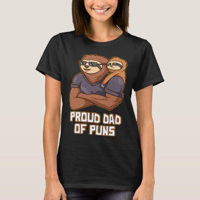 Camiseta Proud Dad of Puns  Daddy Humor Father Dad Jokes Na (Frente)