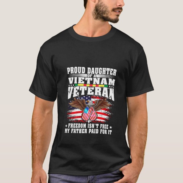 Camiseta Proud Daughter Of A Vietnam Veteran Military Vet s (Frente)