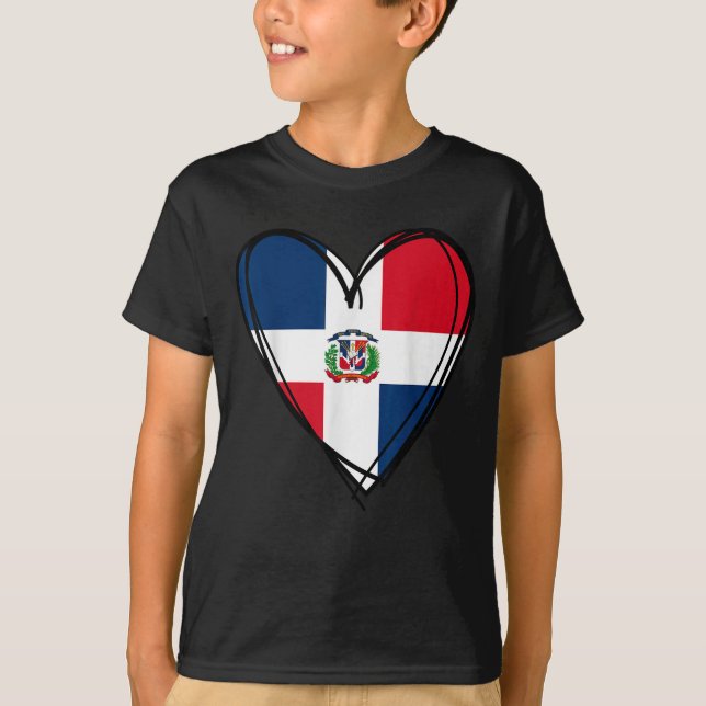Camiseta Proud Dominican Boy Girl Aunt Dad Mama Cool Flag H (Frente)