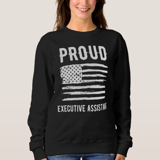 Camiseta Proud Executive Assistant Profession American Flag (Frente)