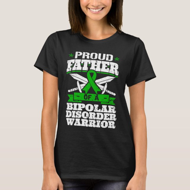 Camiseta Proud Father Of A Bipolar Disorder Warrior Awarene (Frente)