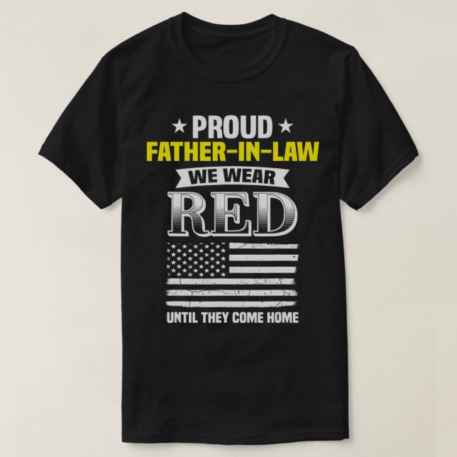 Camiseta Proud FatherInLaw Of Deployed Son Red Friday Famil (Frente do Design)