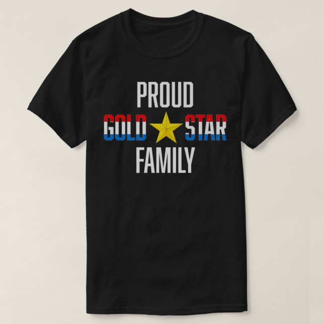 Camiseta Proud Gold Star Family Military Tee for Families o (Frente do Design)