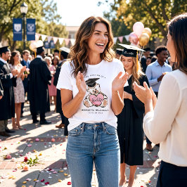 Camiseta Proud Grad Mom Teddy Bear Graduation Glitter Heart