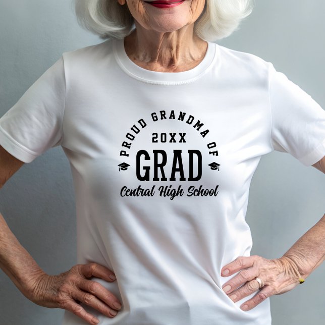 Camiseta Proud Grandma Grad Varsity Typography Graduation (Criador carregado)