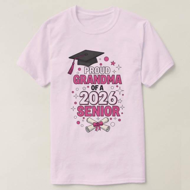 Camiseta Proud Grandma of a 2026 Football Senior Class (Frente do Design)