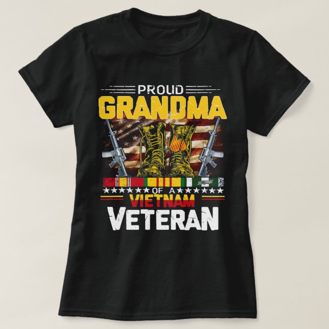 Camiseta Proud Grandma Of A Vietnam Veteran Vietnam War Vet (Frente do Design)