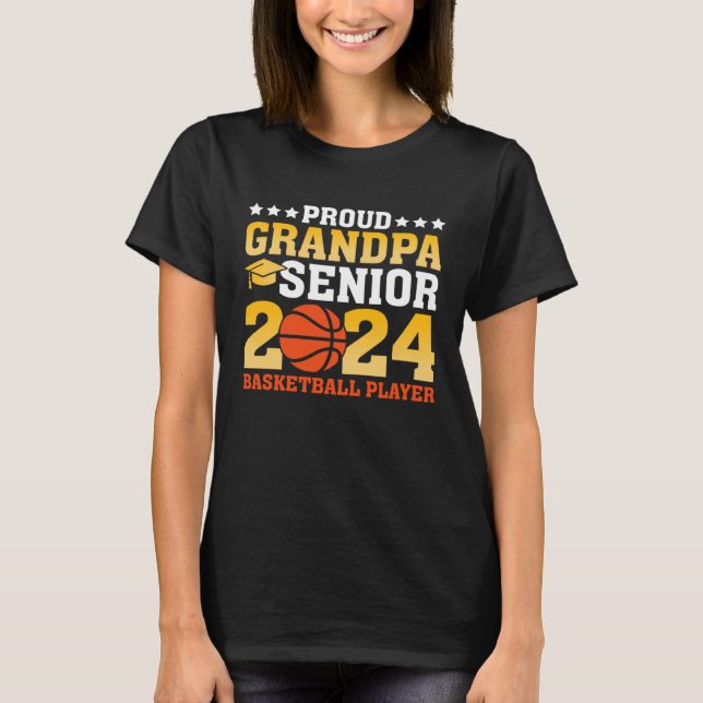 Camiseta Proud Grandpa Senior Class of 2024 Basketball Play (Frente)