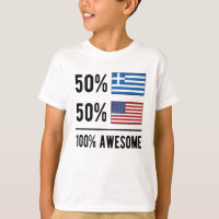 Proud Half Greek Half American Flag Greece USA