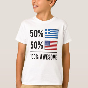 Camiseta Proud Half Greek Half American Flag Greece USA