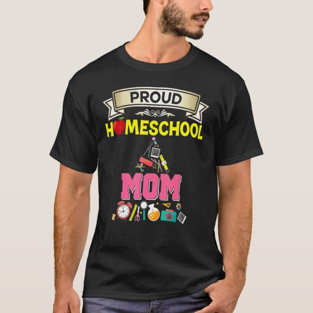 Camiseta Proud Homeschool Mom Back To School Mommy Mother K (Frente)
