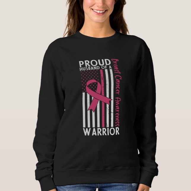 Camiseta Proud Husband Of A Warrior Breast Cancer Awareness (Frente)