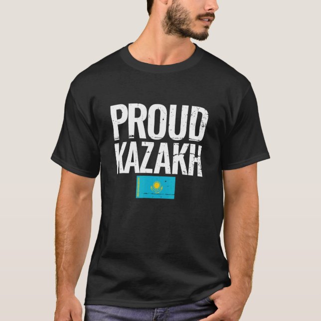 Camiseta Proud Kazakh Kazakhstan Flag (Frente)