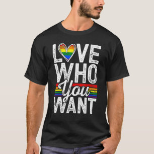 Camiseta Proud Lgbt Ally Love Who You Want Retro Pride Lgbt
