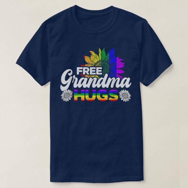 Camiseta Proud LGBT Free Grandma Hugs LGBT Costume LGBT Pri (Frente do Design)