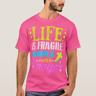 Camiseta Proud Life Is Fragile Handle with Prayer Jesus Gi