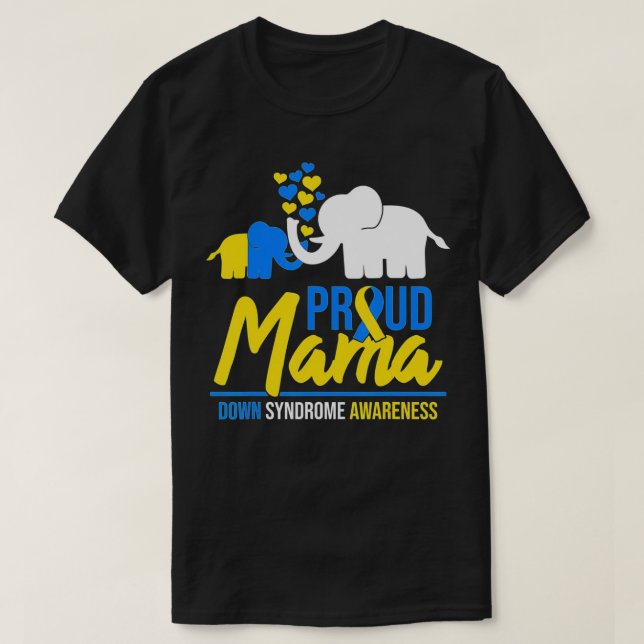 Camiseta Proud Mama Mom Down Syndrome Awareness Day Cute El (Frente do Design)