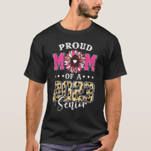 Camiseta Proud Mom Of A 2023 Senior Graduate Flower Leopard