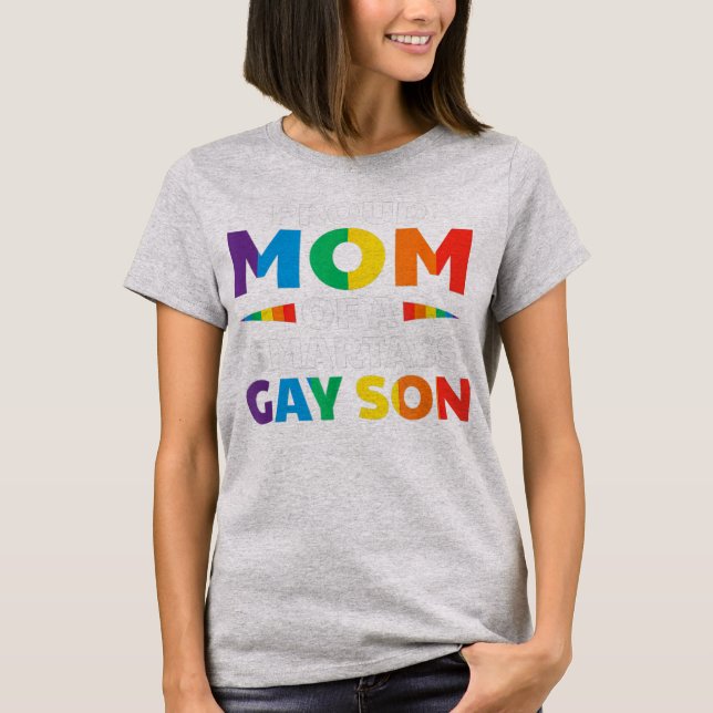 Camiseta Proud Mom Of A Smartass Gay Son Funny LGBT Ally (Frente)