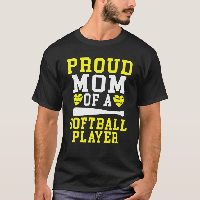 Camiseta Proud Mom of a Softball Player Mom (Frente)