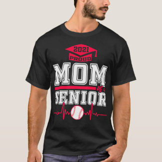 Camiseta Proud Mom Senior Softball Player 2021 Heartbeat At