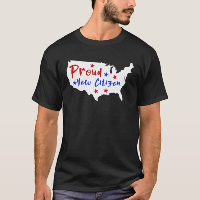Camiseta Proud New Citizen Women USA Citizen American Flag  (Frente)