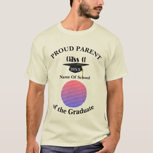 Camiseta Proud Parent Graduation Cap Personalized Photo    (Frente)
