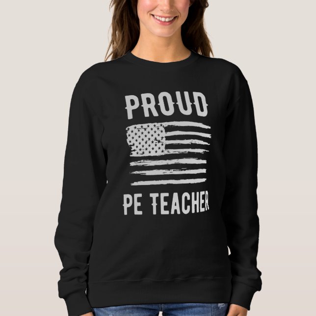Camiseta Proud PE Teacher Profession American Flag Premium (Frente)