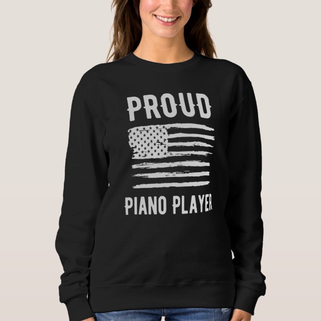 Camiseta Proud Piano Player Profession American Flag Premiu (Frente)
