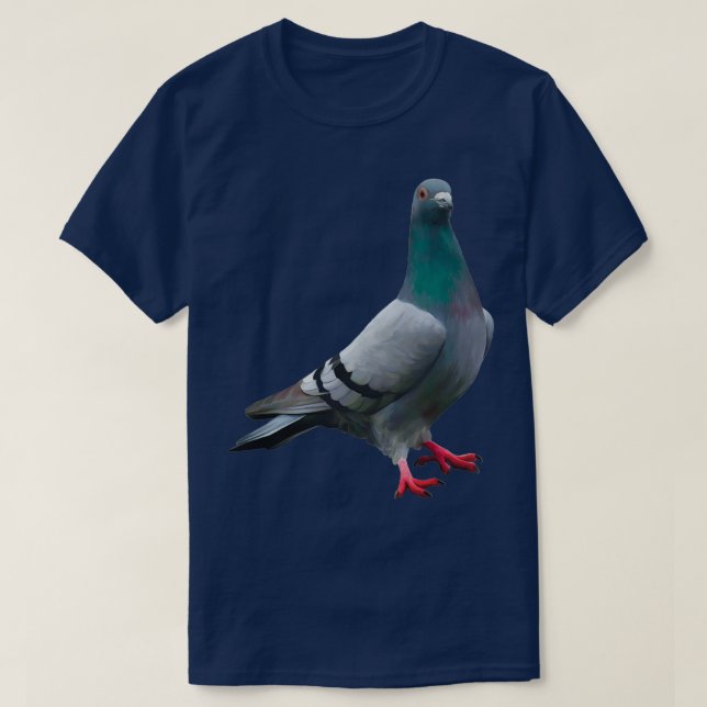 Camiseta Proud Pigeon ilustração Elegante Pombo-Arte Bird (Frente do Design)