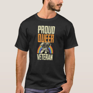 Camiseta Proud Queer Veteran Orgulho gay Rainbow Queer Sold