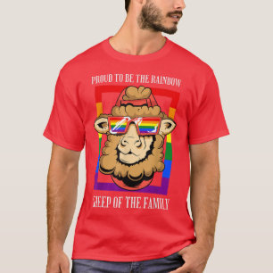 Camiseta Proud Rainbow Sheep Of Family Funny LGBT Pride Mon