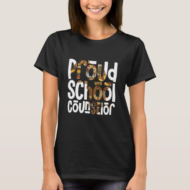 Camiseta Proud School Counselor African Pride Black History (Frente)