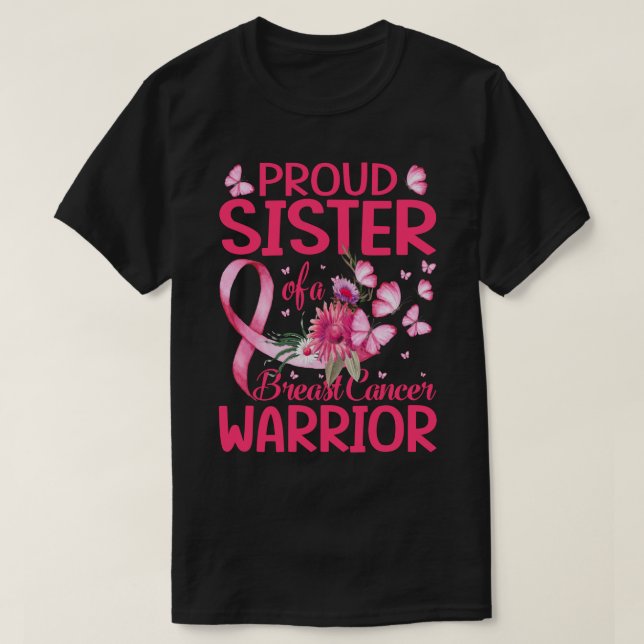 Camiseta Proud sister Of A Breast cancer Warrior (Frente do Design)