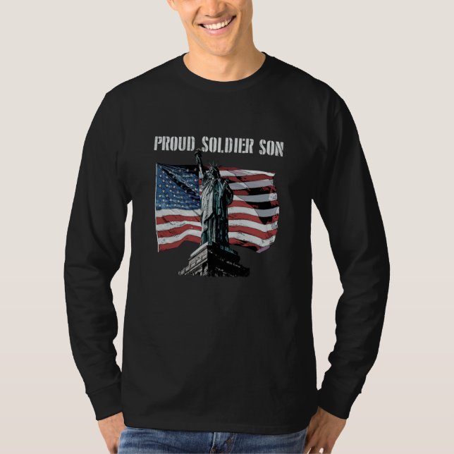 Camiseta Proud Soldier Son American Patriotic USA Patriotis (Frente)