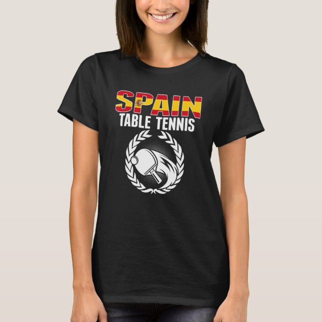 Camiseta Proud Spain Table Tennis   Spanish Ping Pong Suppo (Frente)
