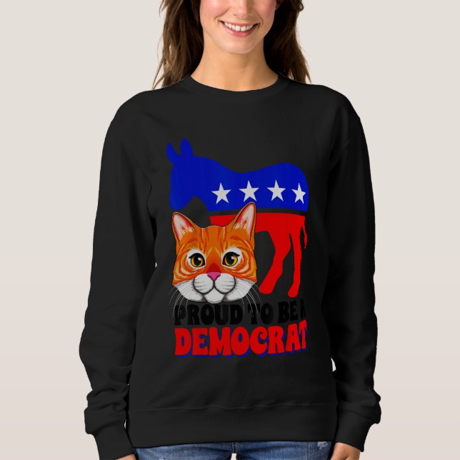 Camiseta Proud To Be A Democrat Cat Politics USA American F (Frente)