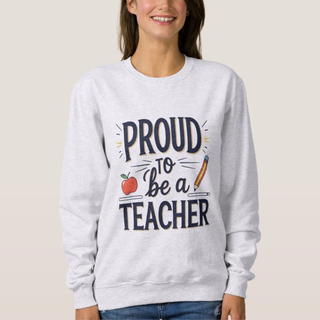 Camiseta Proud to Be a Teacher – Playful Typography (Frente)