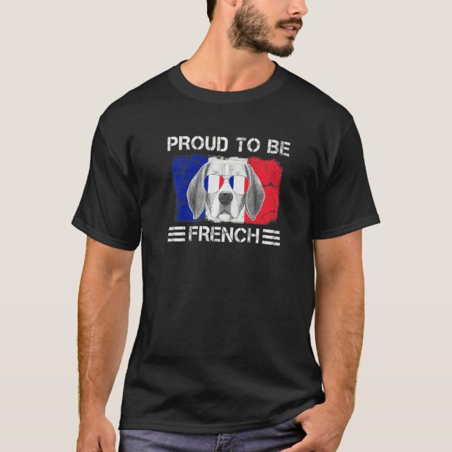 Camiseta Proud to be French Flag Dog Lover France Roots Pre (Frente)