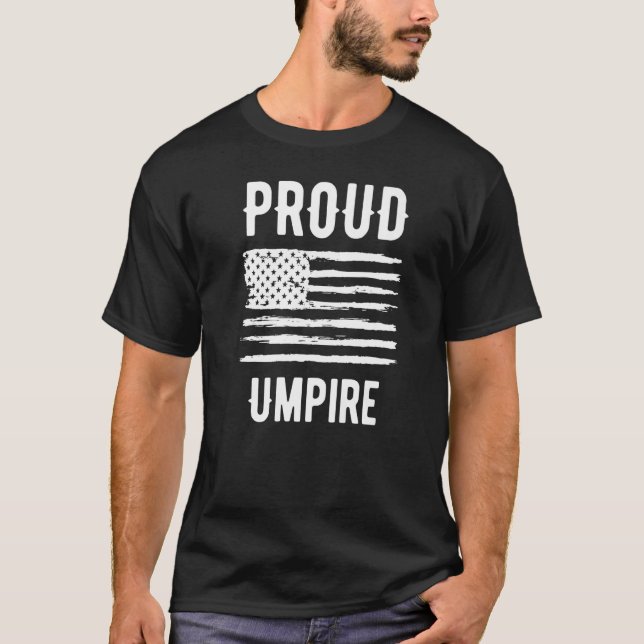 Camiseta Proud Umpire Profession American Flag Premium (Frente)