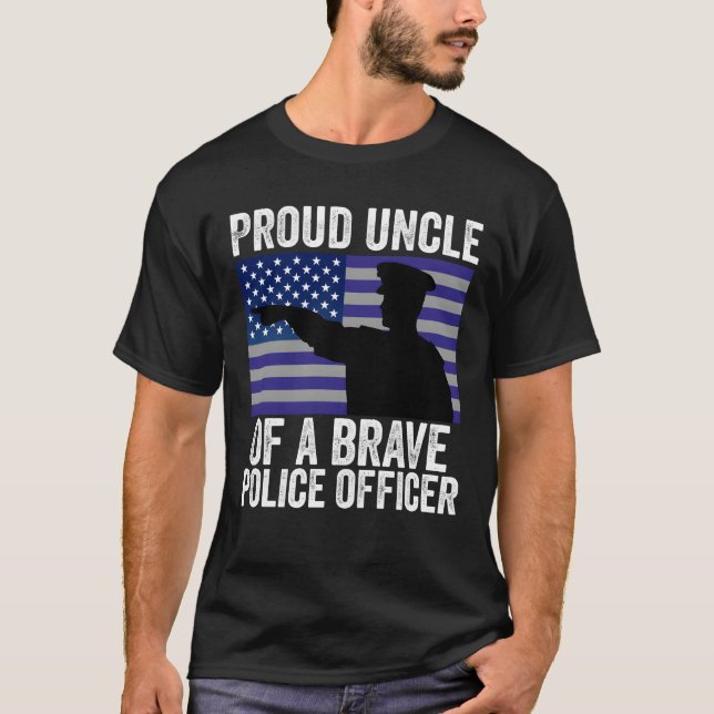 Camiseta Proud Uncle of A Brave Police Officer boy (Frente)