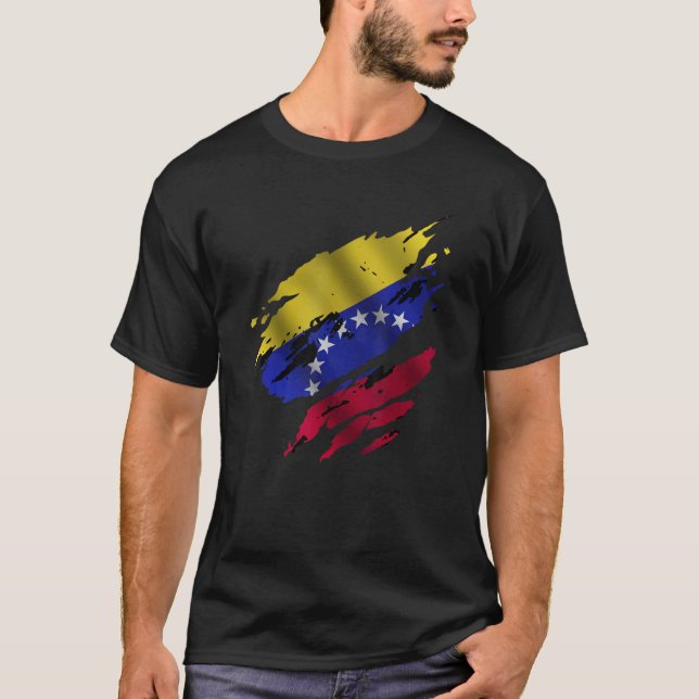 Camiseta Proud Venezuelan Root Torn Ripped Venezuela Flag (Frente)