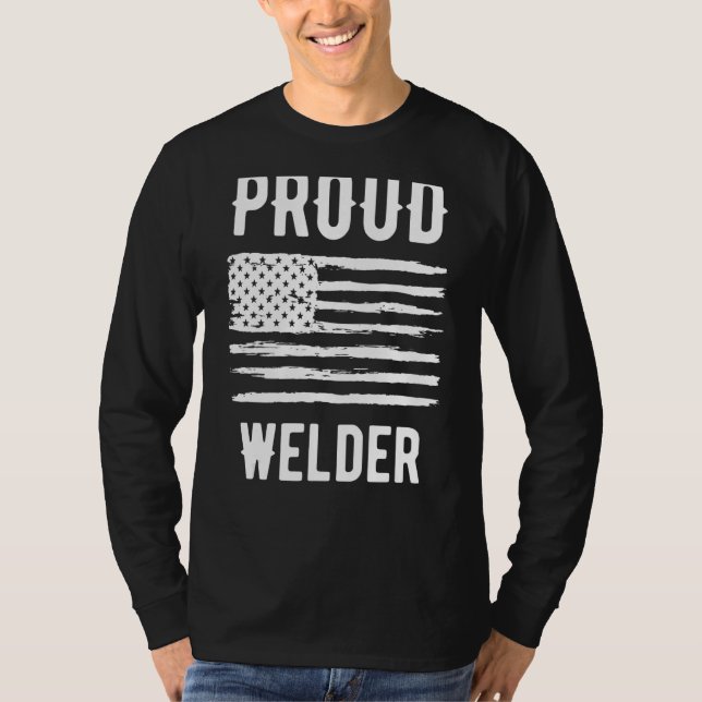 Camiseta Proud Welder Profession American Flag (Frente)