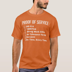 Camiseta Prova de Serviço Dd214 Tinnitus Forte Ética de Tra