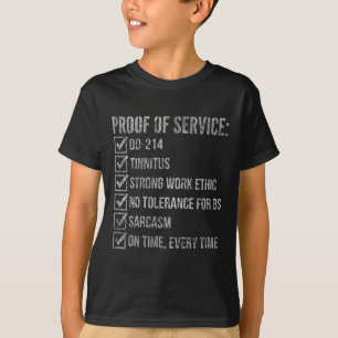 Camiseta Prova de serviço dd-214 tinnitus forte trabalhoPro