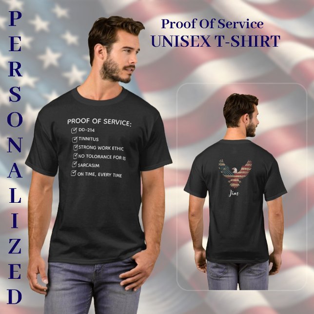 Camiseta Prova de Serviço Homens ou Mulheres (Criador carregado)